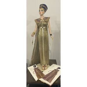 Franklin Mint, Egyptian Queen Nefertiti, 22", 1987, Hand-Painted, Porcelain Doll